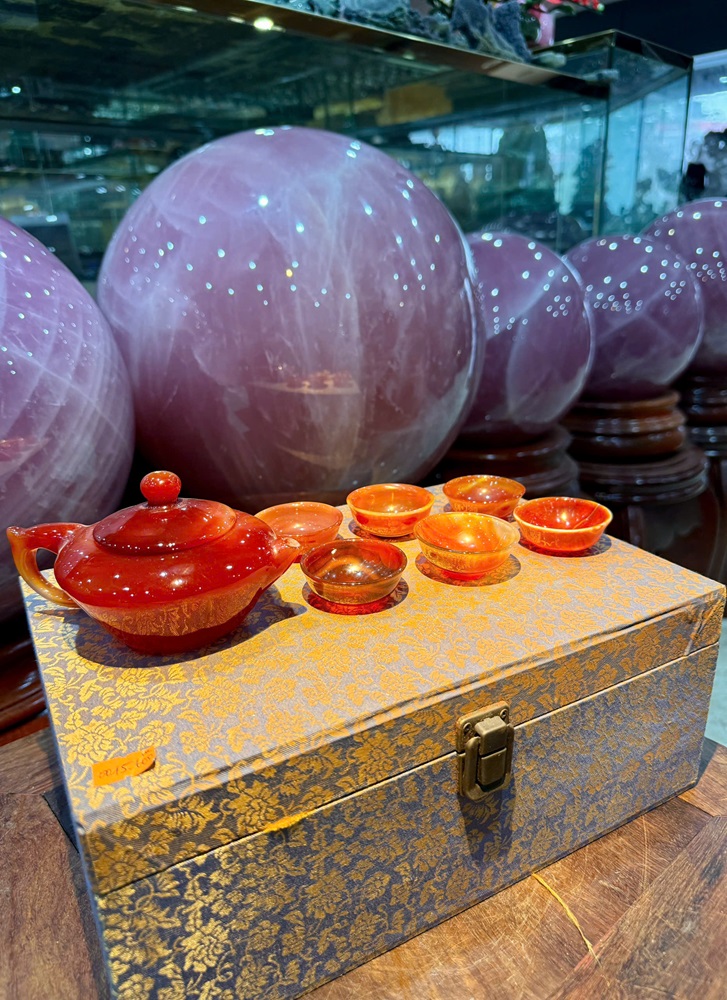 Bộ Ấm Chén Ngọc Mã Não Đỏ