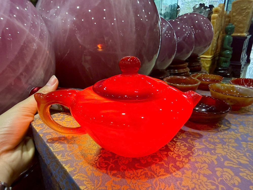 Bộ Ấm Chén Ngọc Mã Não Đỏ