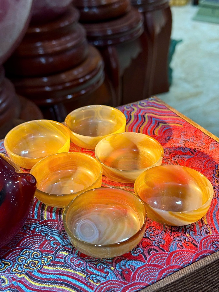 Bộ Ấm Chén Ngọc Mã Não Đỏ