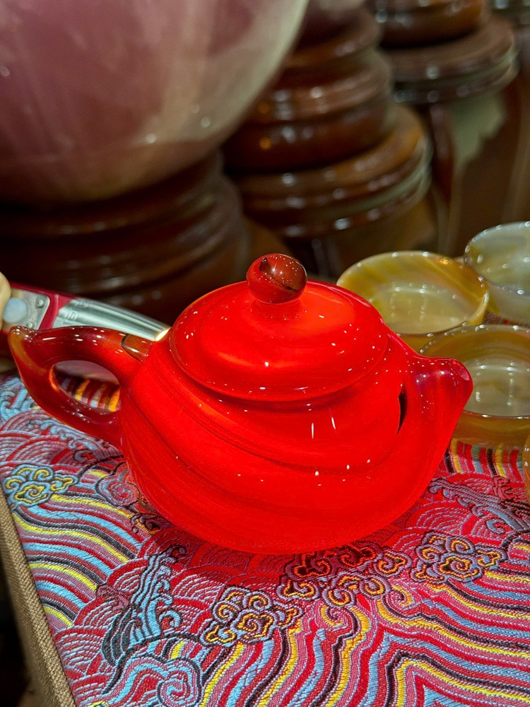 Bộ Ấm Chén Ngọc Mã Não Đỏ