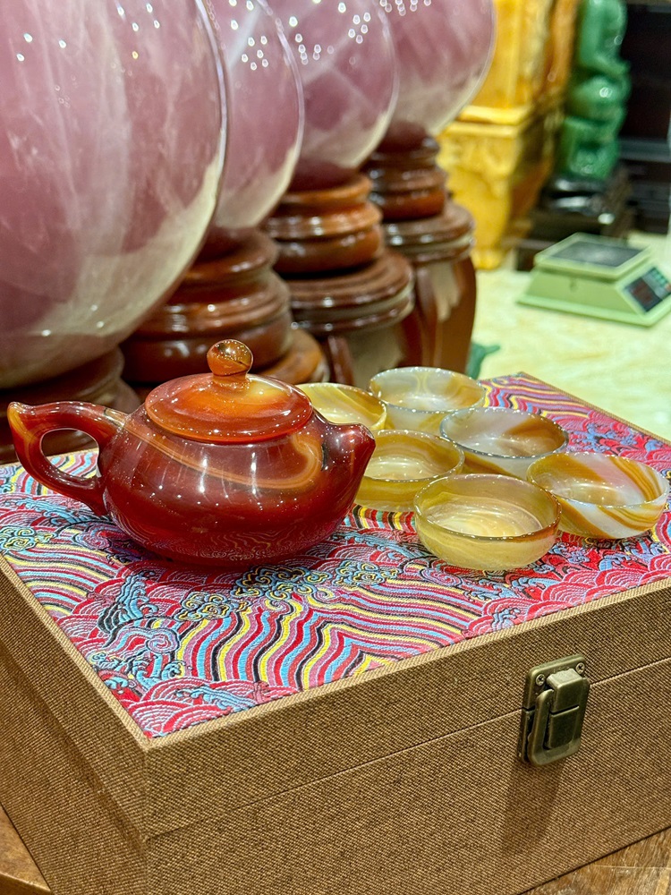 Bộ Ấm Chén Ngọc Mã Não Đỏ