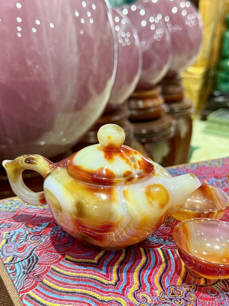 Bộ Ấm Chén Ngọc Mã Não Đỏ