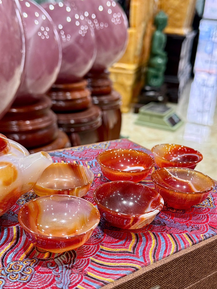 Bộ Ấm Chén Ngọc Mã Não Đỏ