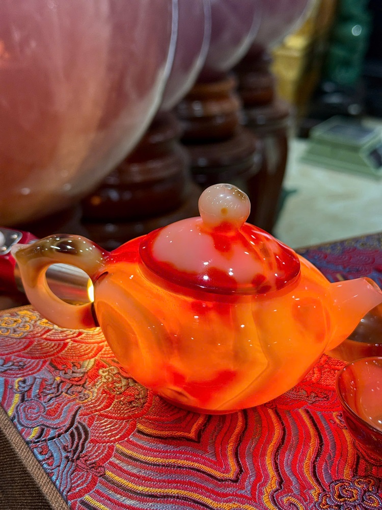 Bộ Ấm Chén Ngọc Mã Não Đỏ