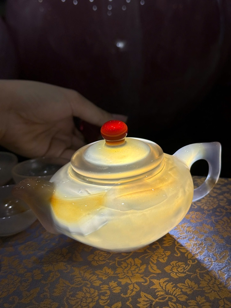 Bộ Ấm Chén Ngọc Mã Não Khoai Môn