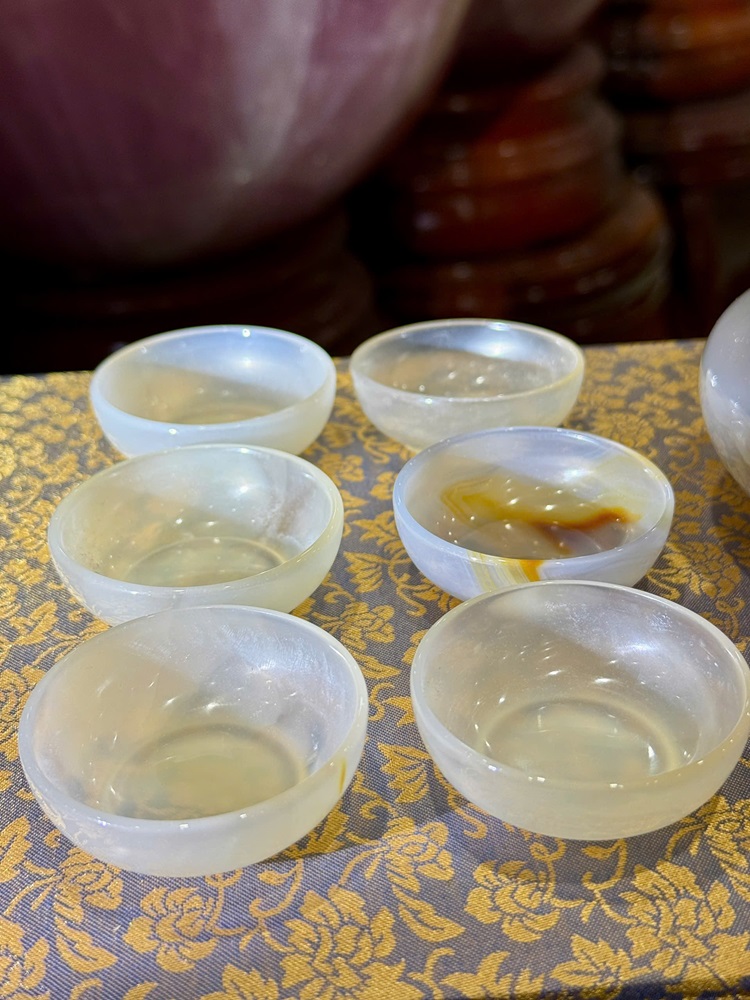 Bộ Ấm Chén Ngọc Mã Não Khoai Môn