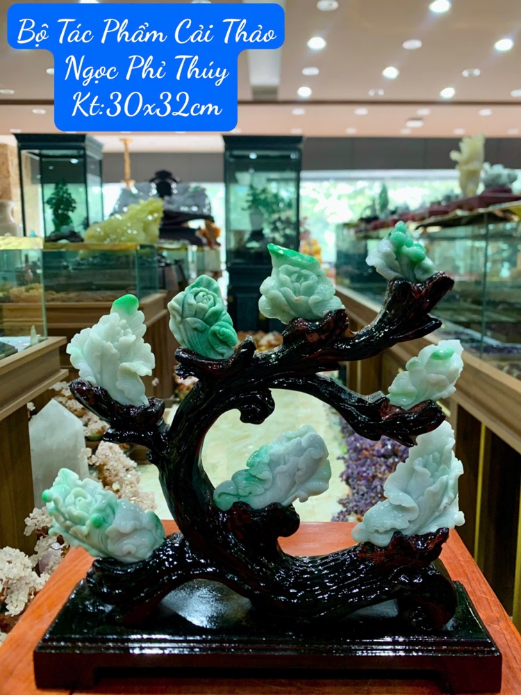 Bộ Tác Phẩm Cải Thảo Ngọc Phỉ Thúy 30x32cm
