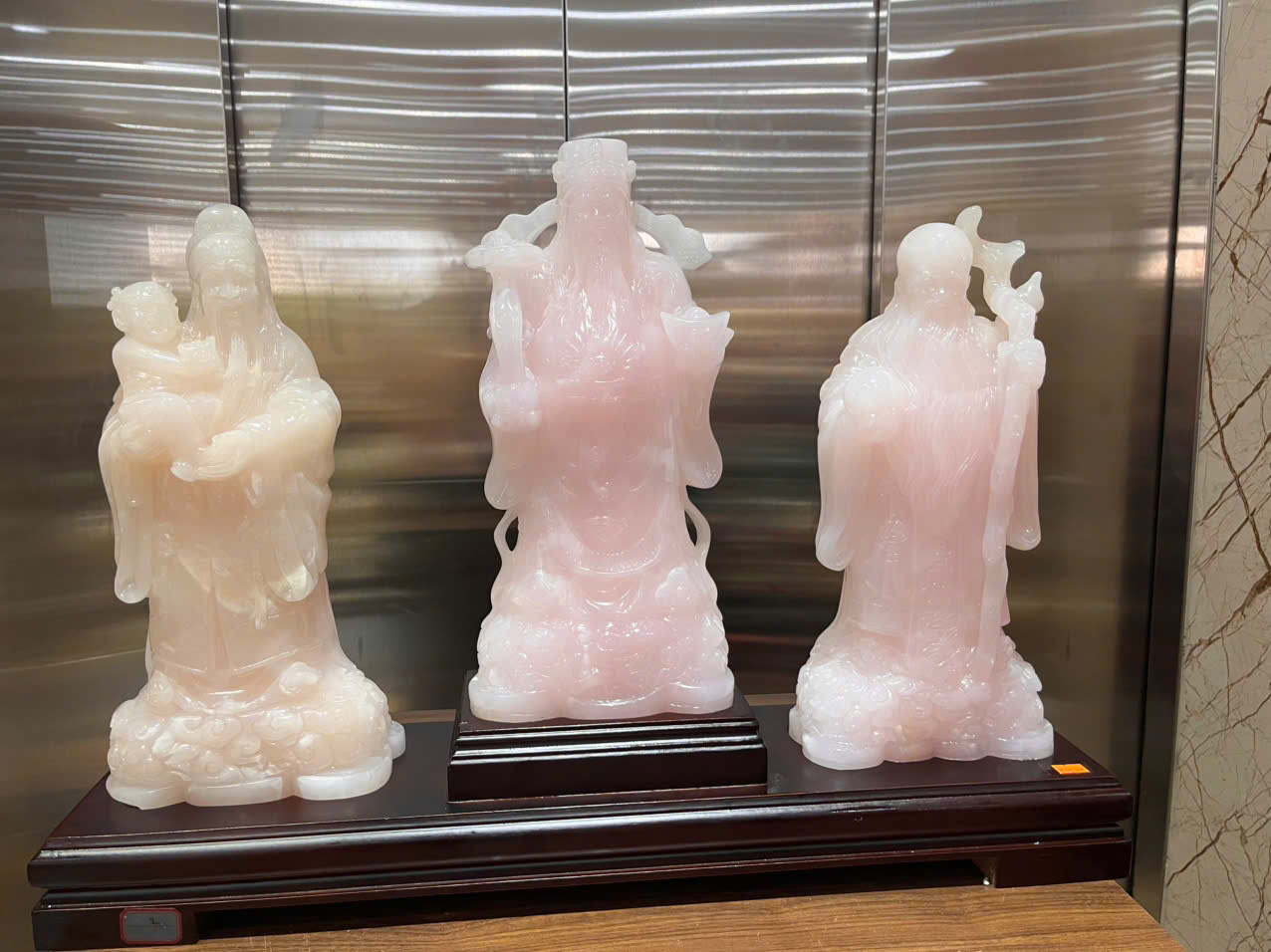 Bộ tam đa phúc lộc thọ hồng ngọc onyx hồng