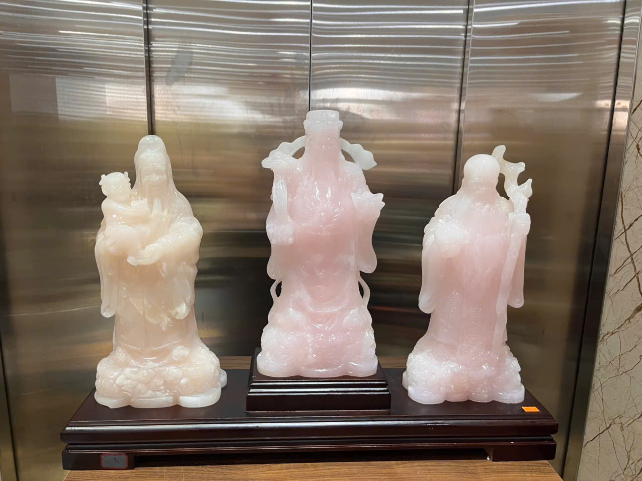 Bộ tam đa phúc lộc thọ hồng ngọc onyx hồng