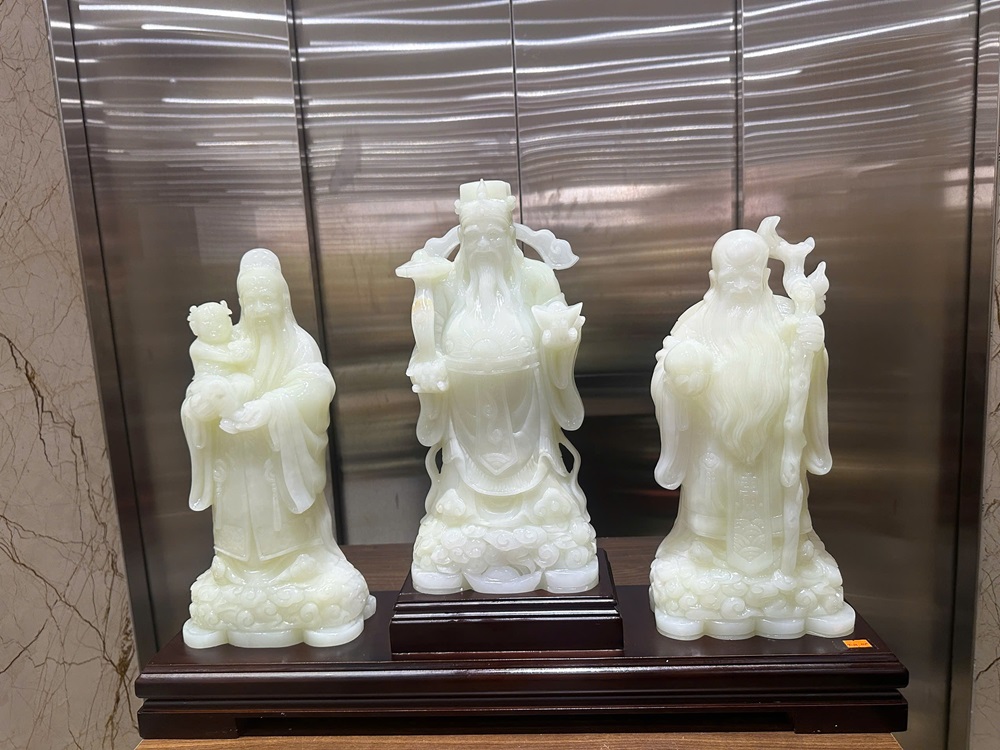 Bộ tam đa phúc lộc thọ ngọc onyx trắng