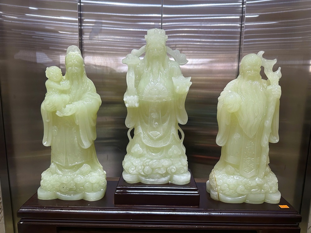 Bộ tam đa phúc lộc thọ ngọc onyx xanh