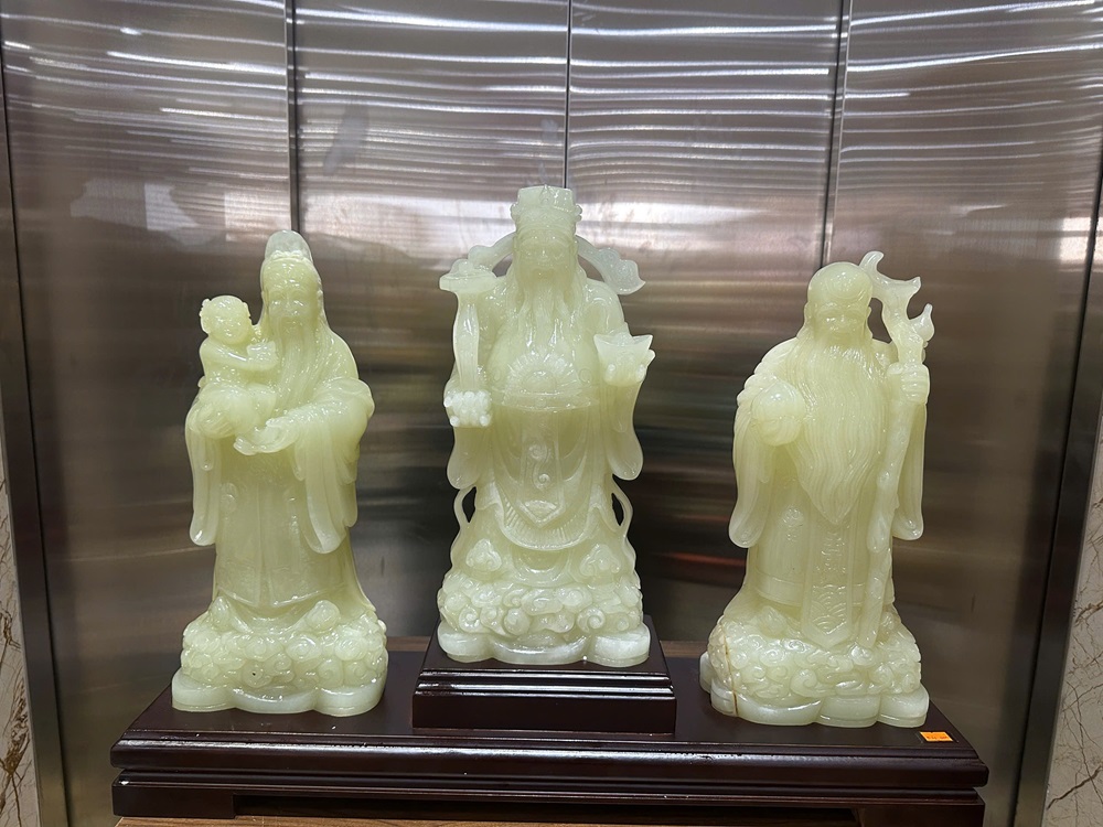 Bộ tam đa phúc lộc thọ ngọc onyx xanh