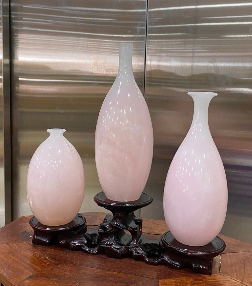 Bộ tam phúc bình ngọc onyx hồng