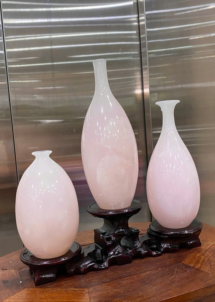 Bộ tam phúc bình ngọc onyx hồng