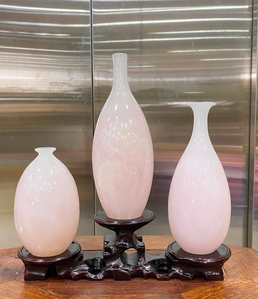 Bộ tam phúc bình ngọc onyx hồng