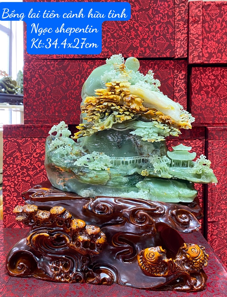 Bồng Lai Tiên Cảnh Hữu Tình Ngọc Serpentine