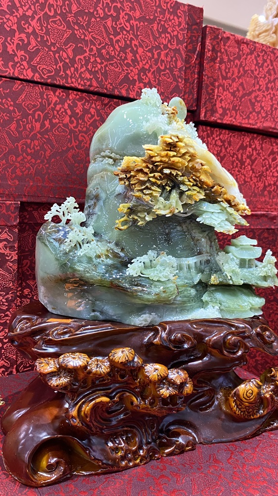 Bồng Lai Tiên Cảnh Hữu Tình Ngọc Serpentine