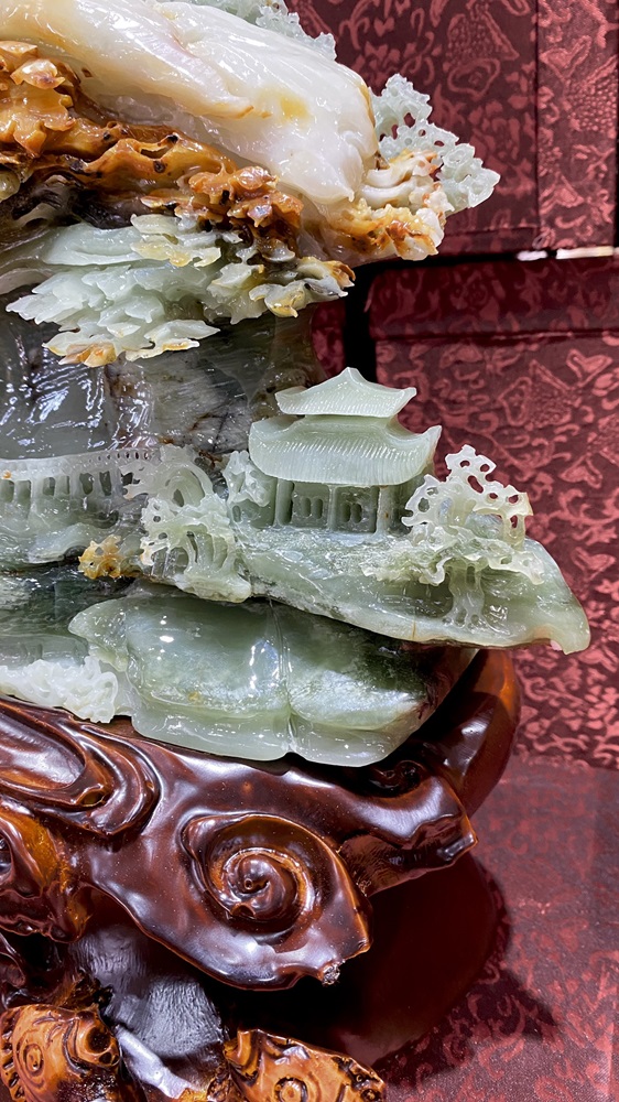 Bồng Lai Tiên Cảnh Hữu Tình Ngọc Serpentine