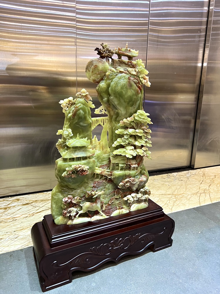 Bồng lai tiên cảnh ngọc onyx xanh 48x71cm