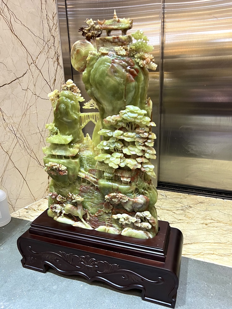 Bồng lai tiên cảnh ngọc onyx xanh 48x71cm