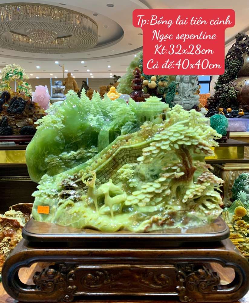 Bồng Lai Tiên Cảnh Ngọc Sepentine (Kèm giấy kiểm định)