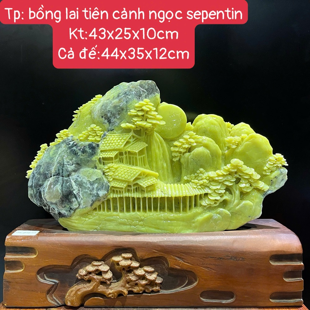 Bồng Lai Tiên Cảnh Ngọc Serpentine 44x35x12cm