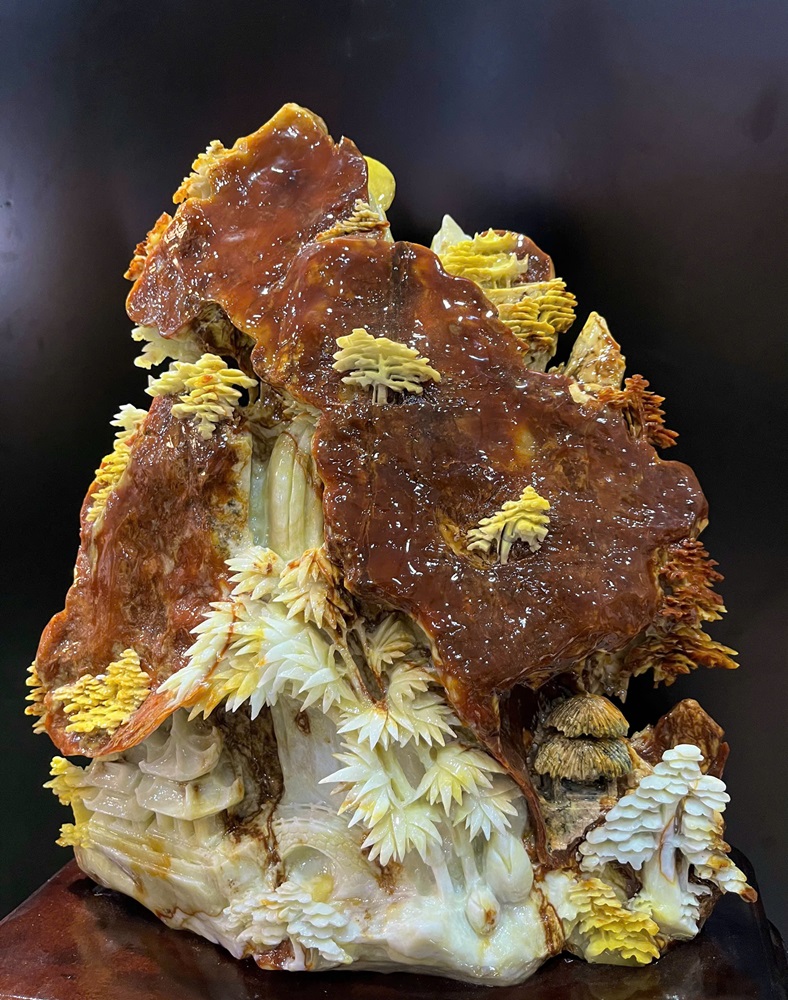 Bồng Lai Tiên Cảnh Ngọc Serpentine 40x38cm