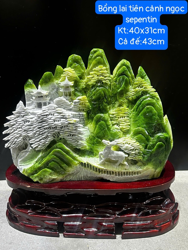 Bồng lai tiên cảnh ngọc serpentine 40x31cm  