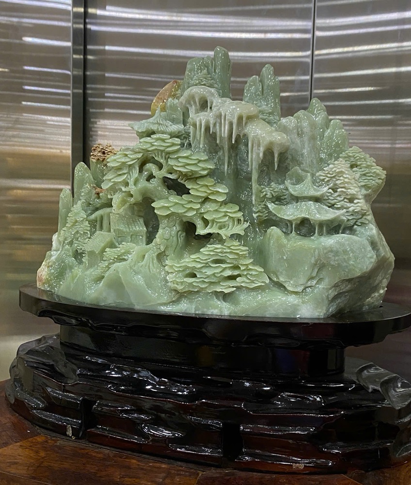 Bồng Lai Tiên Cảnh Ngọc Serpentine 37x26cm