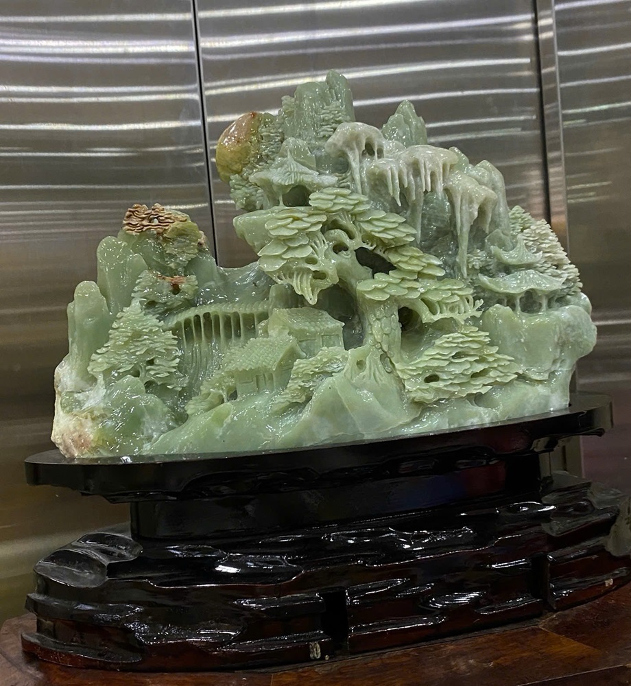 Bồng Lai Tiên Cảnh Ngọc Serpentine 37x26cm