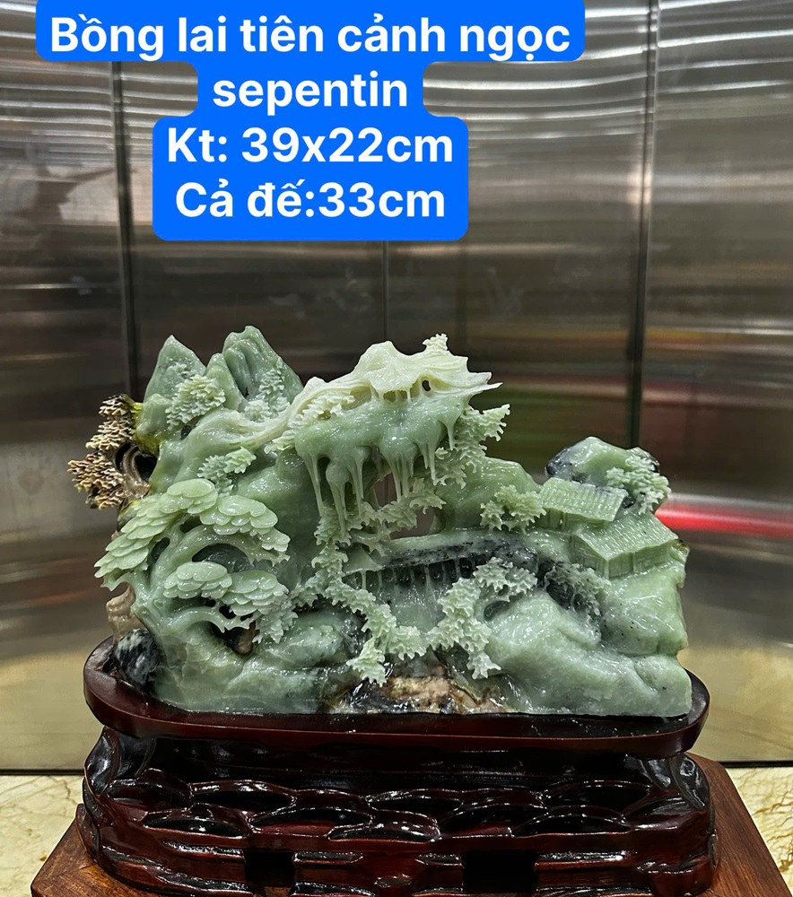 Bồng Lai Tiên Cảnh Ngọc Serpentine 39x22cm
