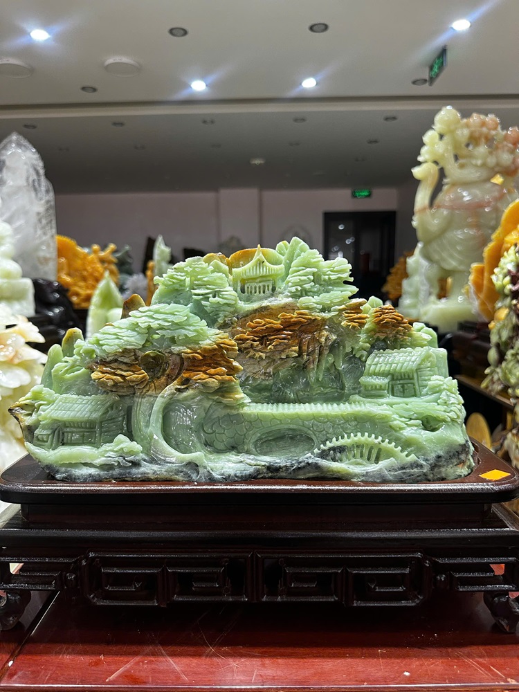 Bồng Lai Tiên Cảnh Ngọc Serpentine 40x20cm