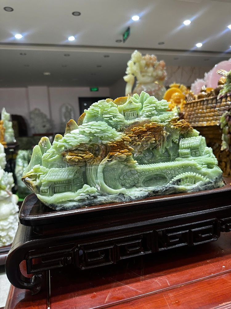 Bồng Lai Tiên Cảnh Ngọc Serpentine 40x20cm