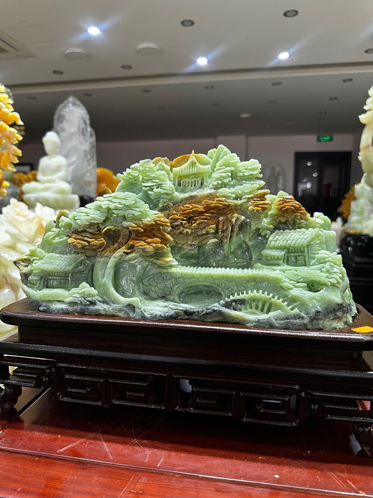 Bồng Lai Tiên Cảnh Ngọc Serpentine 40x20cm