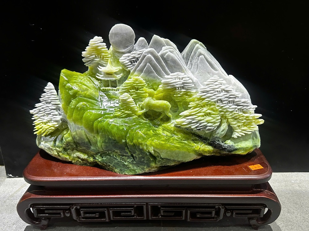 Bồng Lai Tiên Cảnh Ngọc Serpentine 42x35cm