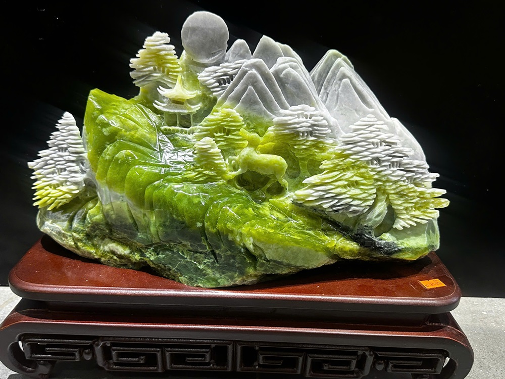 Bồng Lai Tiên Cảnh Ngọc Serpentine 42x35cm