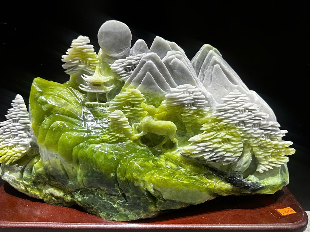 Bồng Lai Tiên Cảnh Ngọc Serpentine 42x35cm