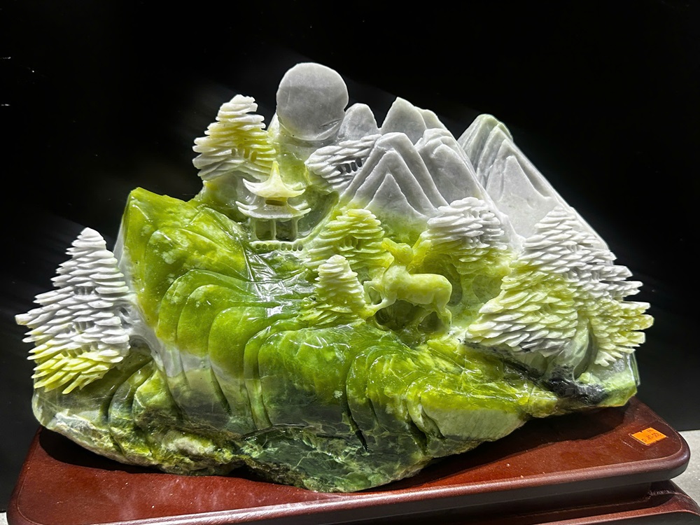 Bồng Lai Tiên Cảnh Ngọc Serpentine 42x35cm