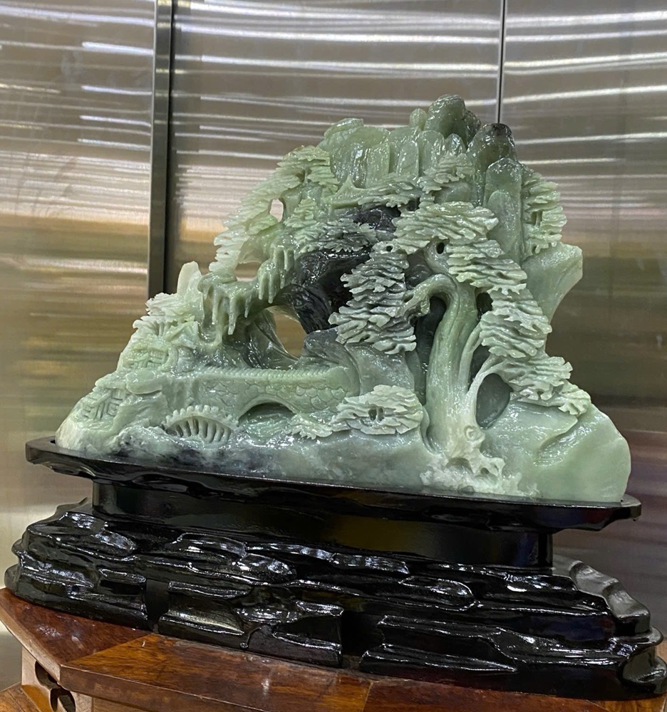 Bồng Lai Tiên Cảnh Ngọc Serpentine 43x26cm 