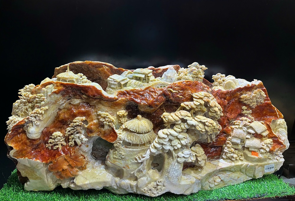 Bồng lai tiên cảnh ngọc serpentine 78x50x29cm