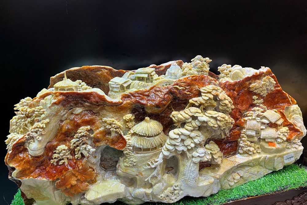 Bồng lai tiên cảnh ngọc serpentine 78x50x29cm