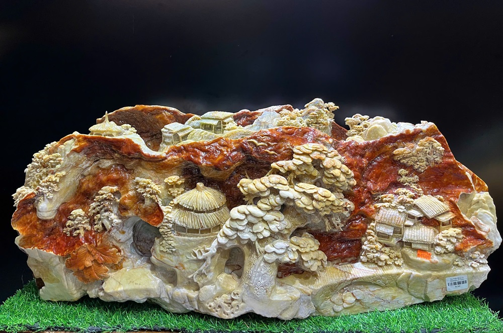 Bồng lai tiên cảnh ngọc serpentine 78x50x29cm