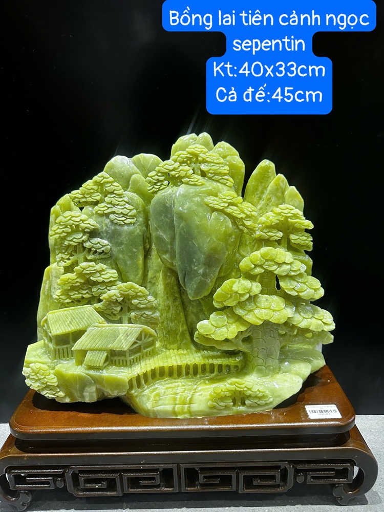 Bồng Lai Tiên Cảnh Ngọc Serpentine 40x33cm 