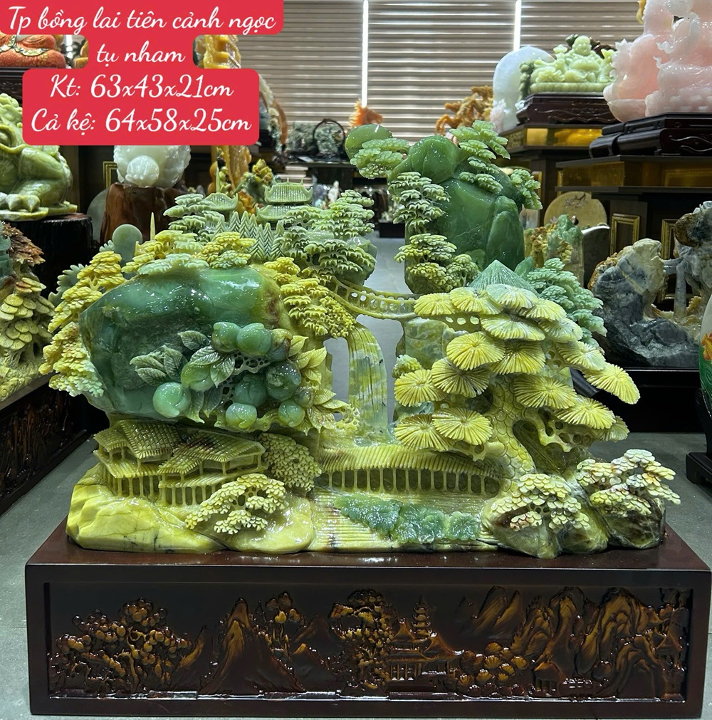 Bồng Lai Tiên Cảnh Ngọc Tụ Nham 64x58x25cm