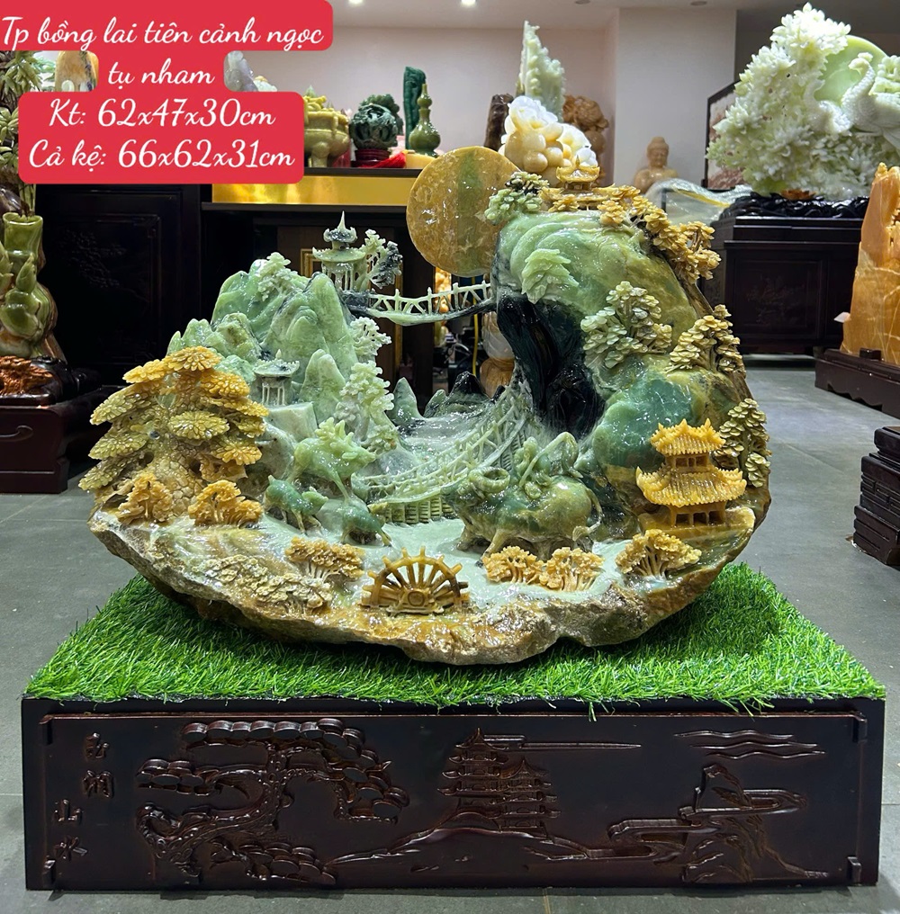 Bồng Lai Tiên Cảnh Ngọc Tụ Nham 66x62x31cm