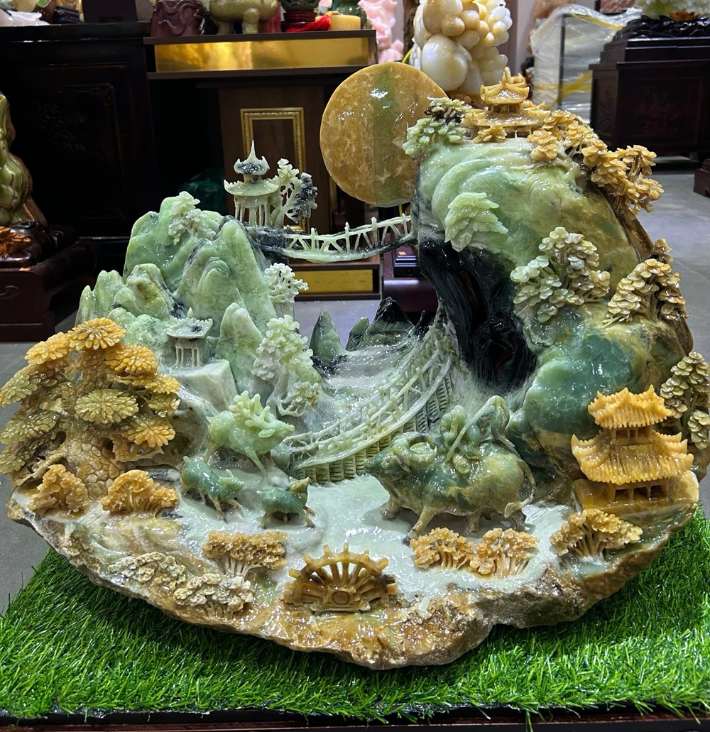 Bồng Lai Tiên Cảnh Ngọc Tụ Nham 66x62x31cm