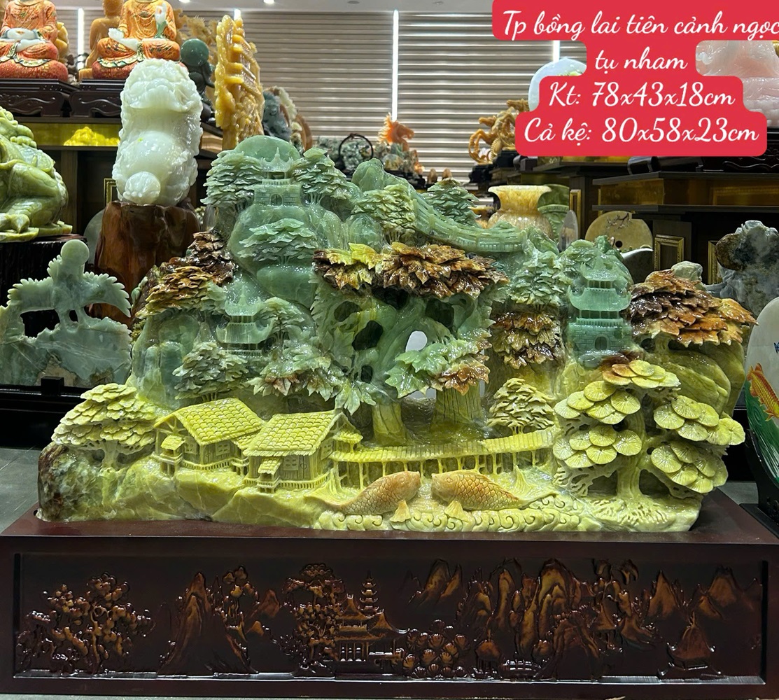 Bồng Lai Tiên Cảnh Ngọc Tụ Nham 80x58x23cm