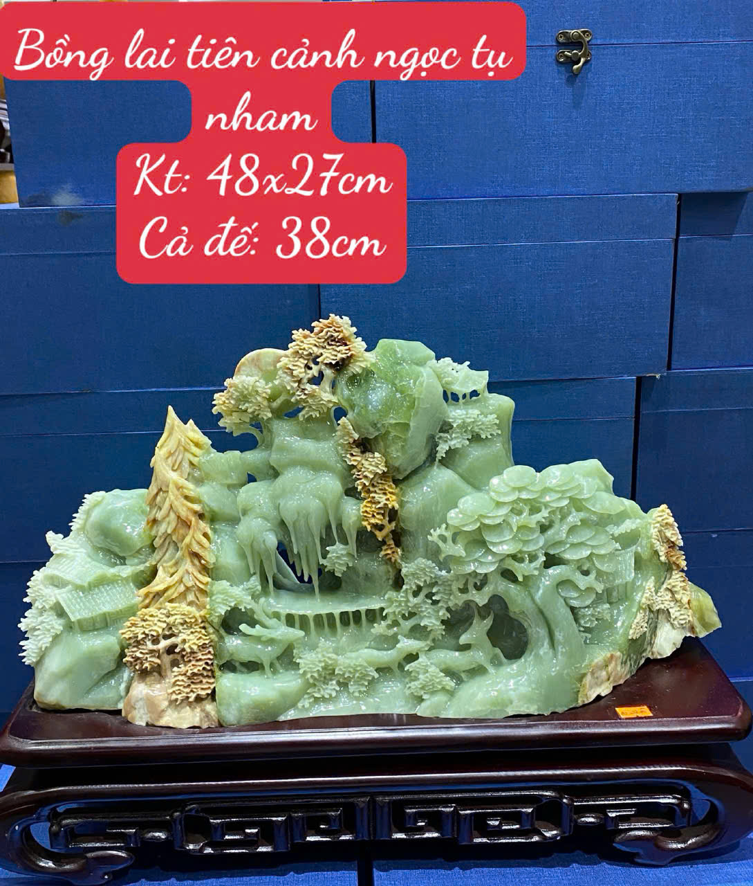 Bồng Lai Tiên Cảnh Ngọc Tụ Nham 48x27cm