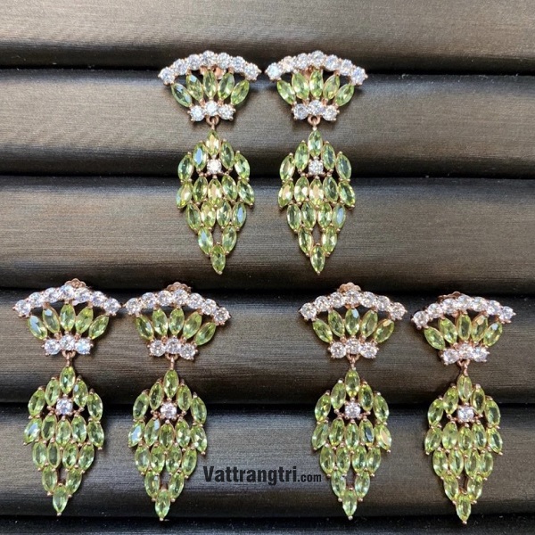 Bông tai đá quý tourmalin vip bạc 925 02