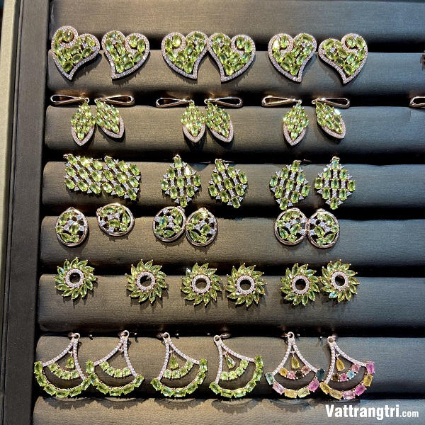 Bông tai đá quý tourmalin vip bạc 925 03